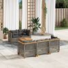 vidaXL 6 Piece Garden Sofa Set with Cushions Grey Poly Rattan