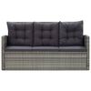 vidaXL 5 Piece Outdoor Dining Set with Cushions Poly Rattan Grey
