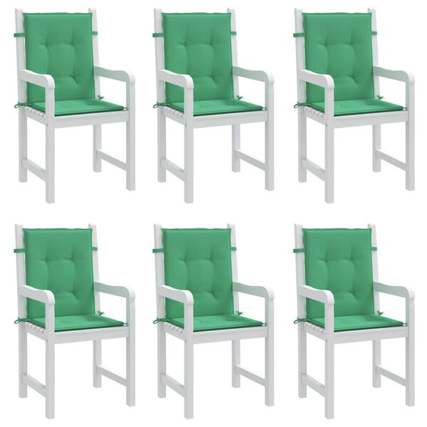 vidaXL Garden Lowback Chair Cushions 6 pcs Green 100x50x3 cm Oxford Fabric