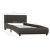 vidaXL Bed Frame with LED without Mattress Grey Faux Leather 90x200 cm