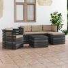 vidaXL 6 Piece Garden Pallet Lounge Set with Cushions Solid Pinewood