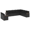 vidaXL 10 Piece Garden Sofa Set with Cushions Black Poly Rattan