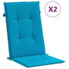 vidaXL Garden Highback Chair Cushions 2 pcs Blue 120x50x3 cm Fabric