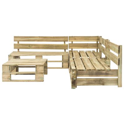 vidaXL 4 Piece Garden Lounge Set Pallets with Sand Cushions Wood