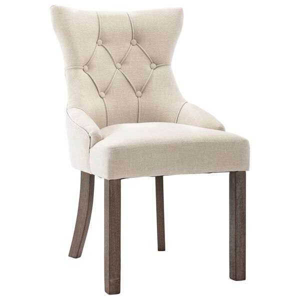 vidaXL Dining Chairs 6 pcs Beige Fabric