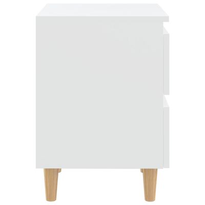 vidaXL Bed Cabinets with Solid Pinewood Legs 2 pcs White 40x35x50 cm