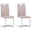 vidaXL Cantilever Dining Chairs 2 pcs Cappuccino Faux Leather