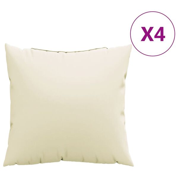vidaXL Throw Pillows 4 pcs Cream 60x60 cm Fabric