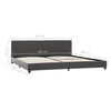 vidaXL Bed Frame without Mattress Grey Faux Leather 180x200 cm Super King