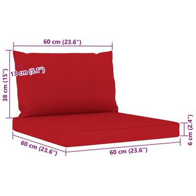 vidaXL 9 Piece Garden Lounge Set with Cushions Red
