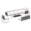 vidaXL 10 Piece Garden Lounge Set with Cushions Poly Rattan Dark Grey