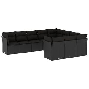 vidaXL Garden Sofa Set | Black