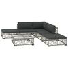 vidaXL 6 Piece Garden Lounge Set with Cushions Poly Rattan Grey