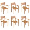 vidaXL 7 Piece Garden Dining Set Solid Teak Wood