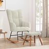 vidaXL Rocking Chair with a Stool Cream White Velvet