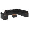 vidaXL 12 Piece Garden Sofa Set with Cushions Black Poly Rattan