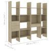 vidaXL 4 Piece Book Cabinet Set Sonoma Oak Engineered Wood