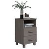 vidaXL Bedside Cabinets HAMAR 2 pcs Light Grey 40x35x62 cm Solid Wood