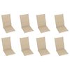 vidaXL Reclining Garden Chairs with Cushions 8 pcs Solid Teak Wood