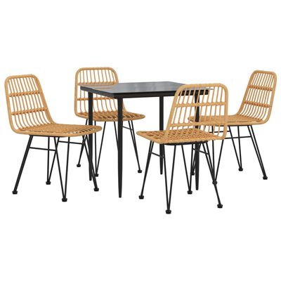 vidaXL 5 Piece Garden Dining Set Poly Rattan