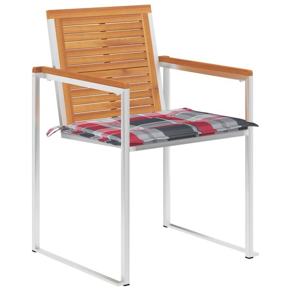 vidaXL Garden Chairs 4 pcs with Cushions Solid Acacia Wood