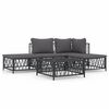 vidaXL 5 Piece Garden Lounge Set with Cushions Anthracite Steel