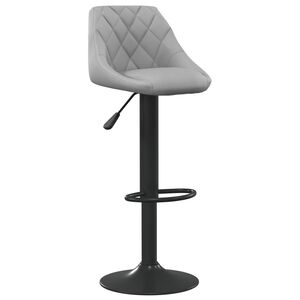 vidaXL Bar Stool | Light Grey | Velvet (100% polyester) | Adjustable