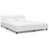 vidaXL Bed Frame without Mattress White Faux Leather 160x200 cm