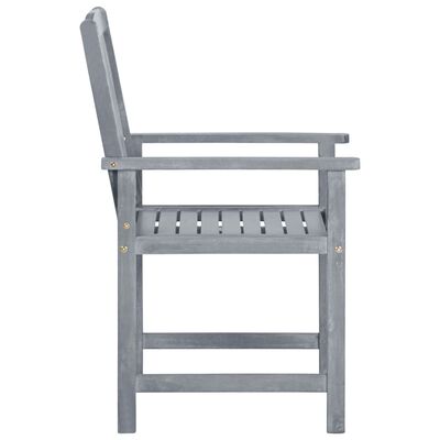 vidaXL Garden Chairs with Cushions 4 pcs Grey Solid Acacia Wood