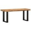 vidaXL Bench 110 cm Solid Rough Mango Wood and Steel