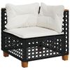 vidaXL 6 Piece Garden Sofa Set with Cushions Black Poly Rattan