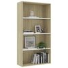 vidaXL 4-Tier Book Cabinet White and Sonoma Oak 80x30x151.5 cm Engineered Wood