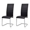 vidaXL Cantilever Dining Chairs 2 pcs Black Faux Leather