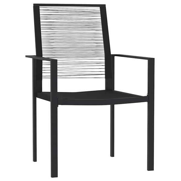 vidaXL 3 Piece Garden Dining Set Black