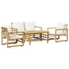 vidaXL 4 Piece Garden Lounge Set with Cushions Bamboo