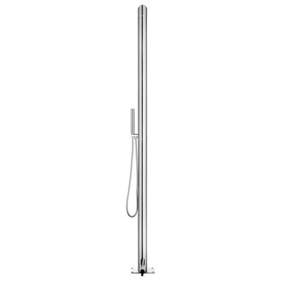 vidaXL Garden Shower with Grey Base 225 cm Stainless Steel