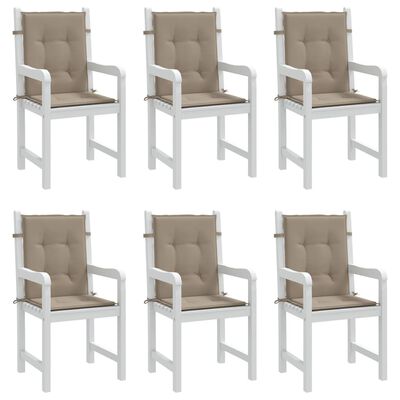 vidaXL Garden Lowback Chair Cushions 6 pcs Taupe 100x50x3 cm Oxford Fabric