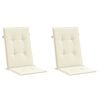 vidaXL Garden Highback Chair Cushions 2 pcs Cream 120x50x3 cm Fabric