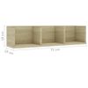 vidaXL CD Wall Shelf Sonoma Oak 75x18x18 cm Engineered Wood