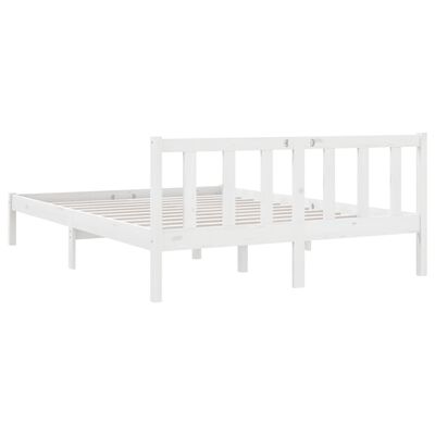 vidaXL Bed Frame without Mattress White Solid Wood 140x200 cm