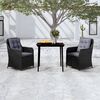 vidaXL 3 Piece Garden Dining Set Black