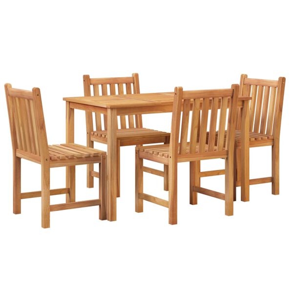 vidaXL 5 Piece Garden Dining Set Solid Wood Teak