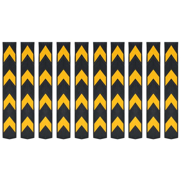 vidaXL Reflective Corner Guards 10 pcs Rubber 80 cm