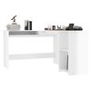 vidaXL L-Shaped Corner Desk High Gloss White 120x140x75 cm Engineered Wood