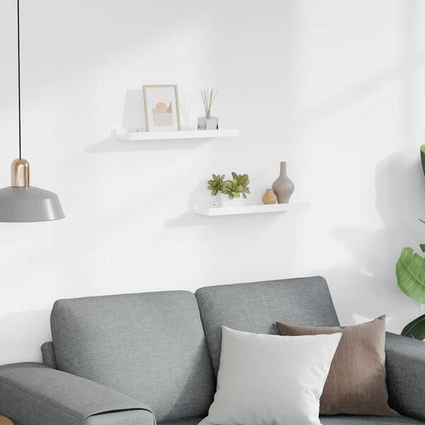 vidaXL Picture Frame Ledge Shelves 2 pcs White 40x9x3 cm MDF