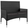 vidaXL 4 Piece Garden Lounge Set with Cushions Black Poly Rattan