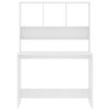 vidaXL Desk with Shelf White 110x45x157 cm Engineered Wood