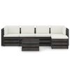 vidaXL 6 Piece Garden Lounge Set with Cushions Grey Impregnated Wood