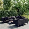 vidaXL 8 Piece Garden Lounge Set with Cushions Poly Rattan Dark Grey