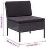 vidaXL 6 Piece Garden Lounge Set with Cushions Poly Rattan Black